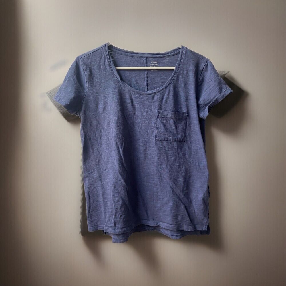 Old Navy Womens T Shirt Size Xtra Small Blue Burner Round Neck Short Sleeved